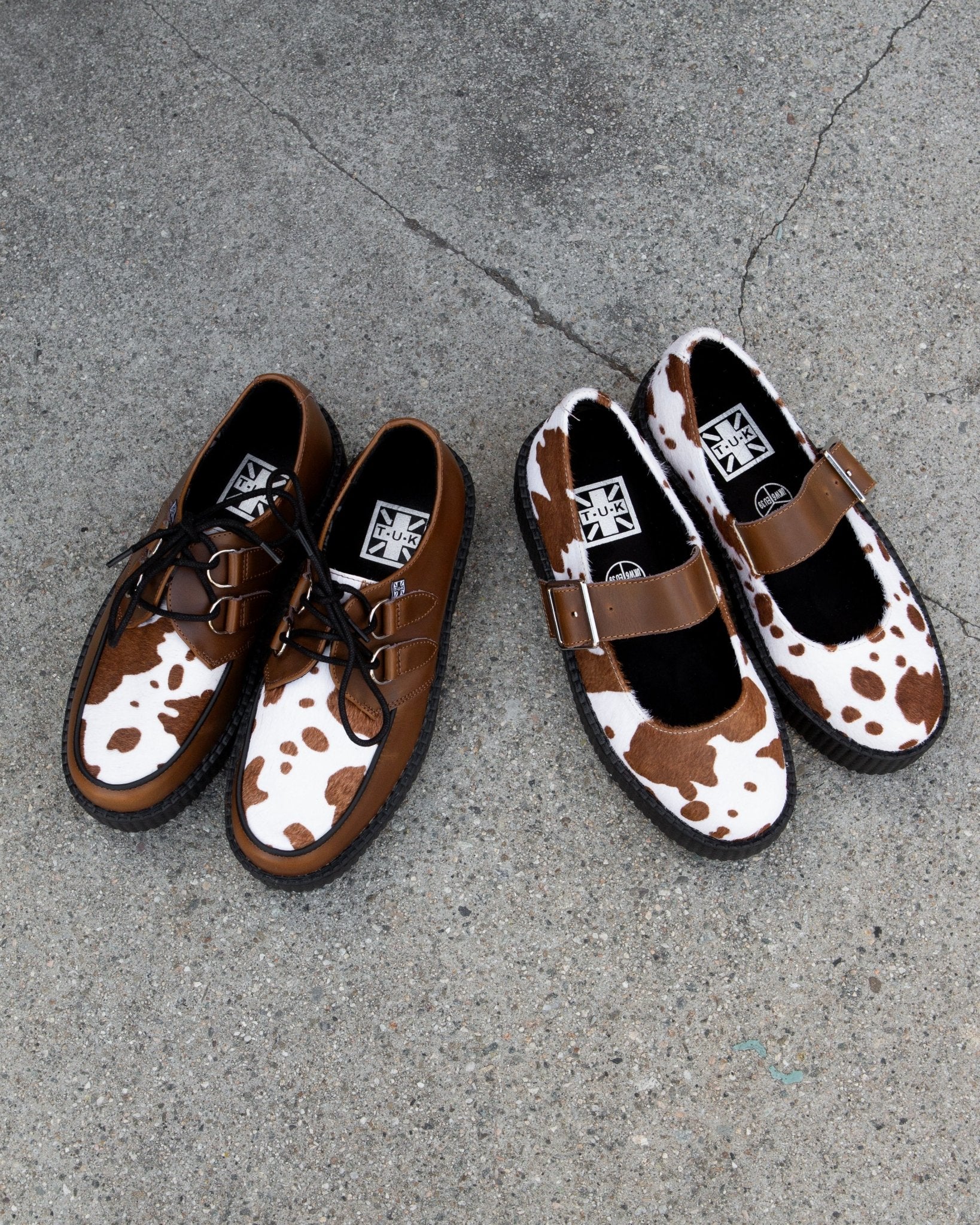 V3411L Brown Cow Hair Mondo Mary Jane