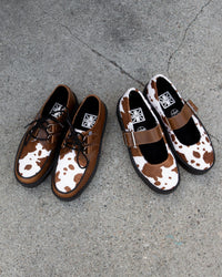 V3411L Brown Cow Hair Mondo Mary Jane