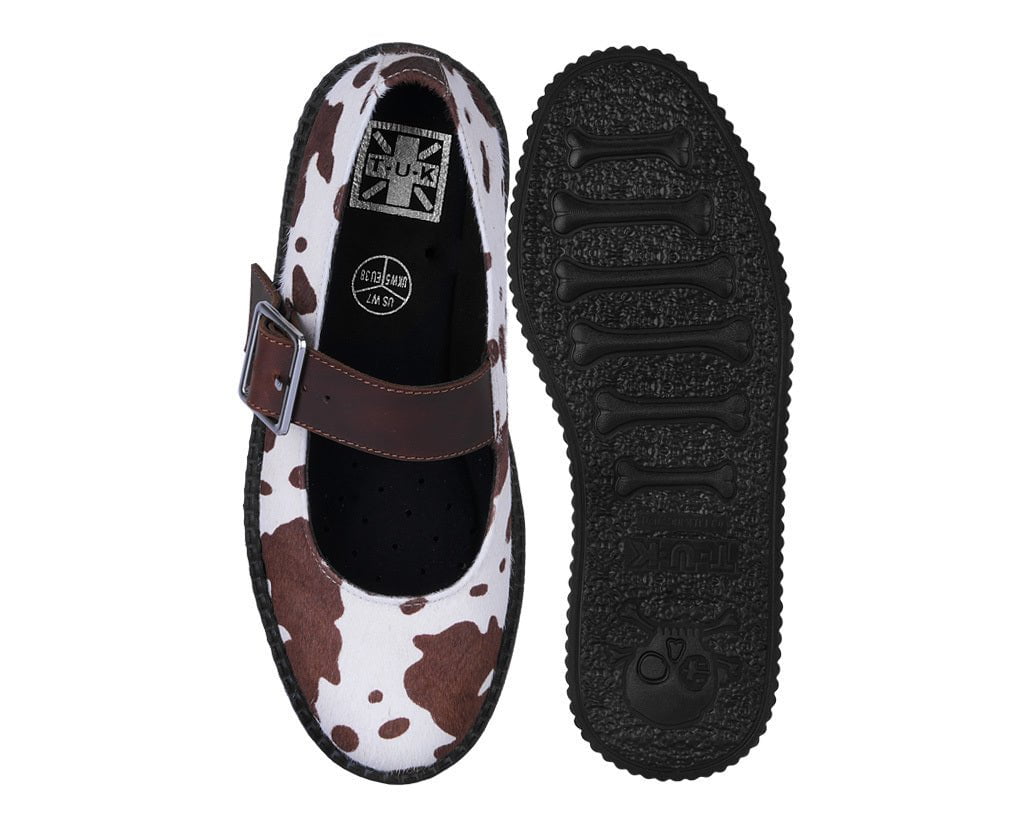 V3411L Brown Cow Hair Mondo Mary Jane
