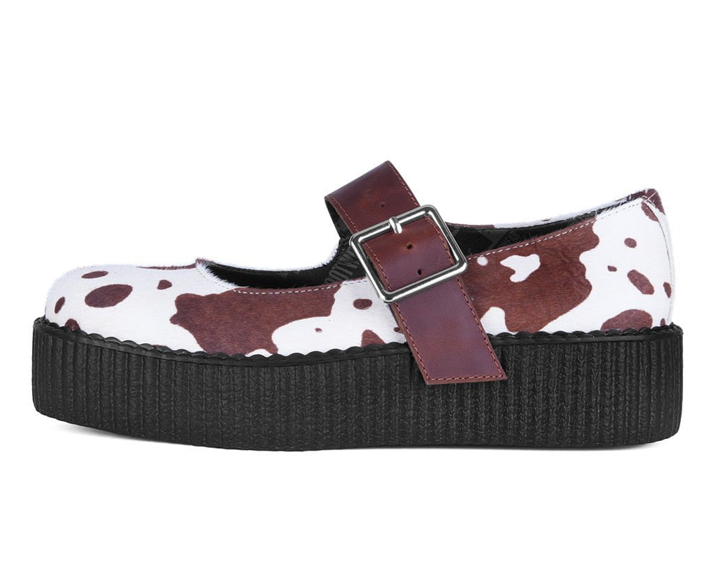 V3411L Brown Cow Hair Mondo Mary Jane