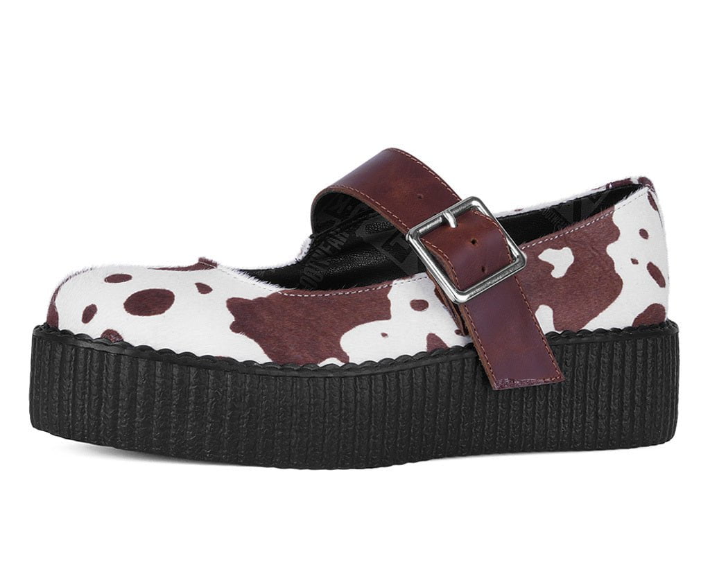 V3411L Brown Cow Hair Mondo Mary Jane