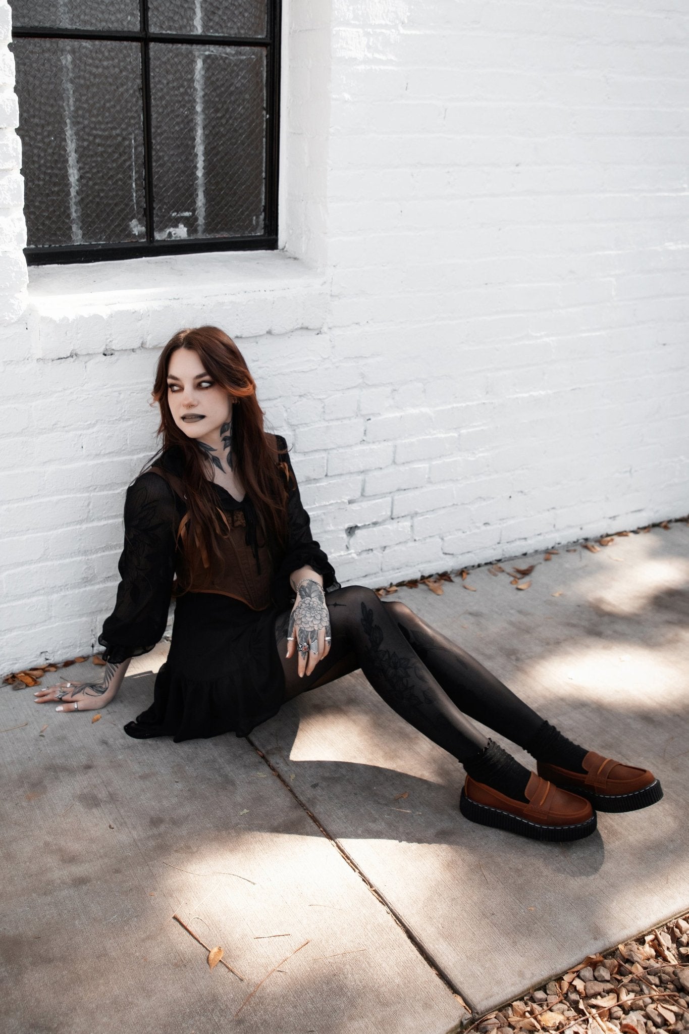 G3449 Brown Crazy Horse Leather Loafer Vintage Creeper