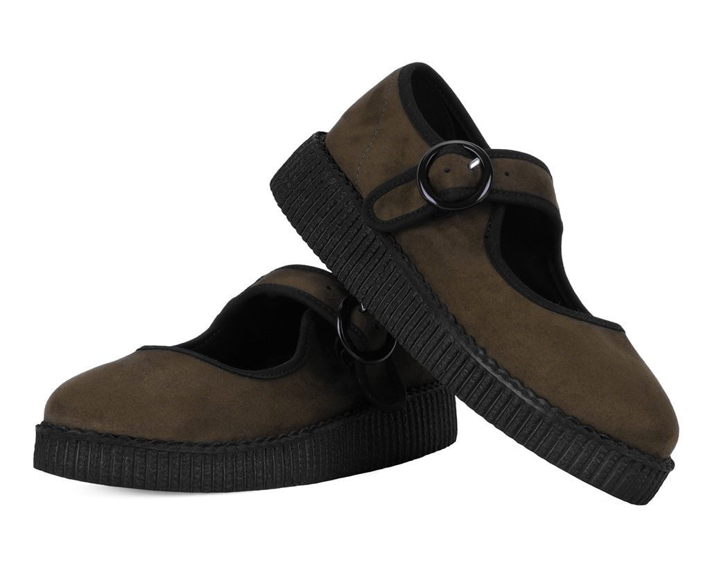 F3426L Brown Faux Suede Viva Low Mary Jane