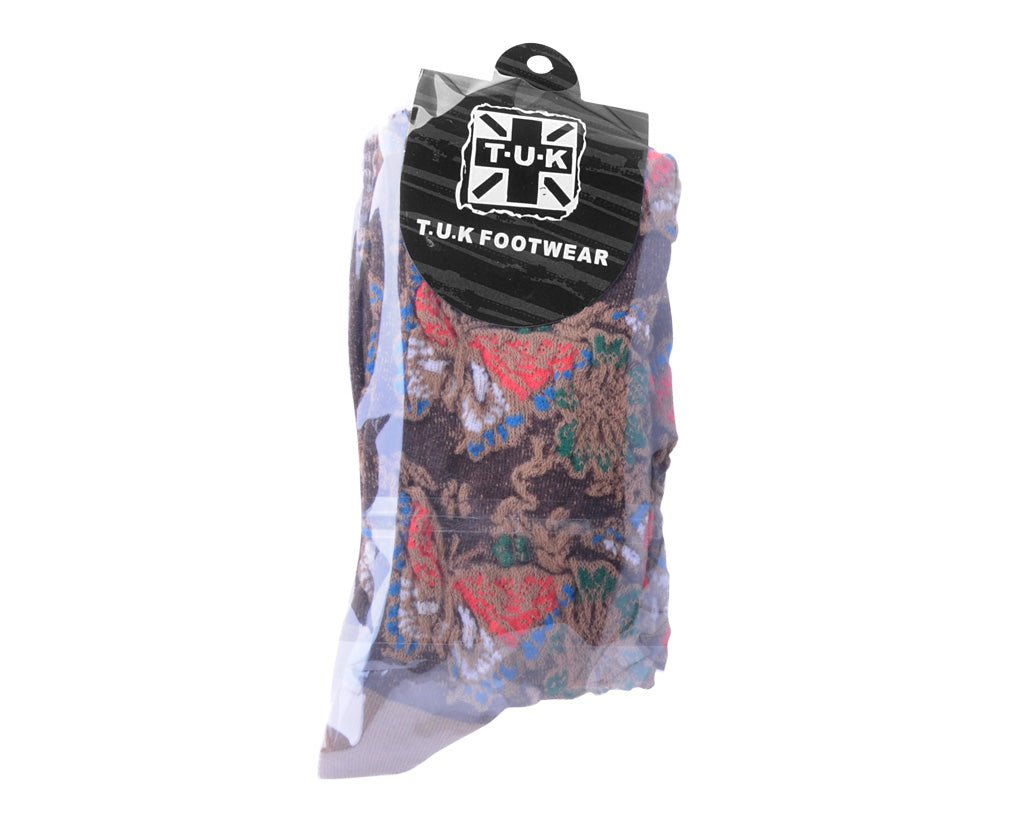 TSK1151 Brown Floral Sock TSK1151-OS