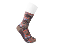 TSK1151 Brown Floral Sock TSK1151-OS