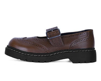 Brown Leather Brogue Mary Jane - T.U.K.T2349-05