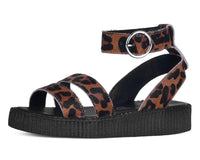 F3385L Brown Leopard Ankle Strap Sandal