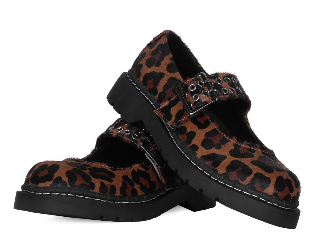 T2350 Brown Leopard Mary Jane