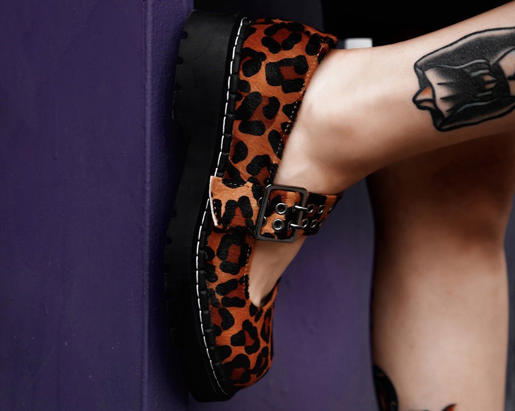 T2350 Brown Leopard Mary Jane