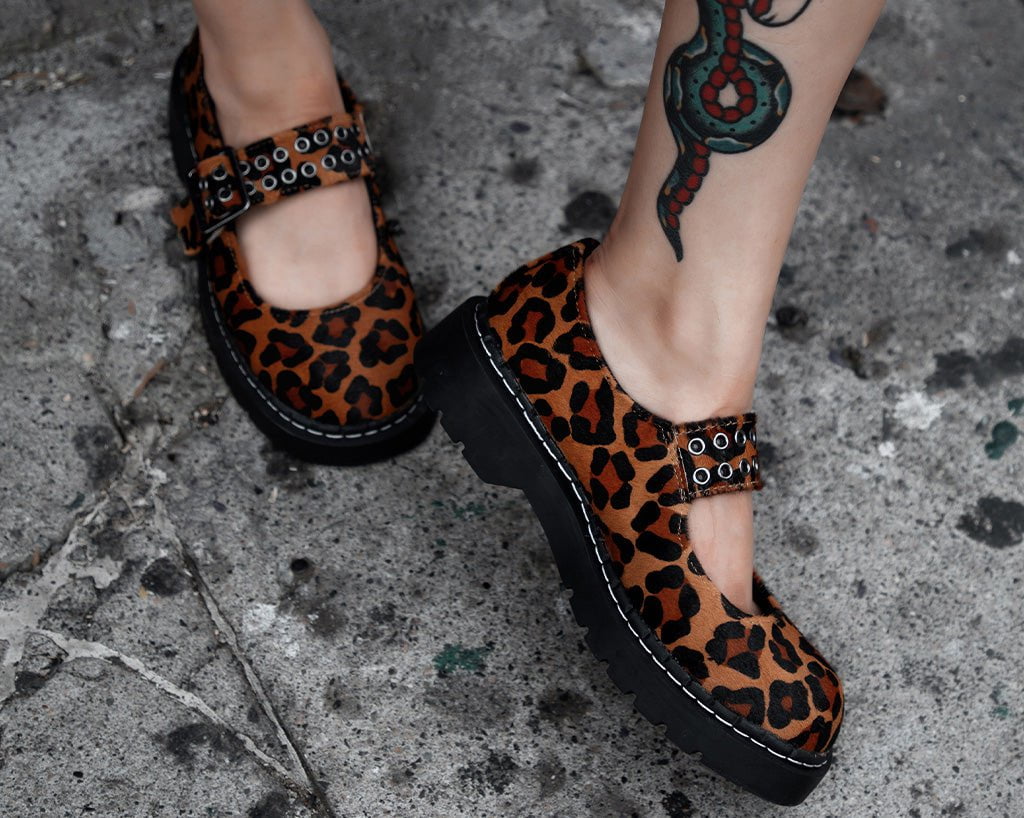 T2350 Brown Leopard Mary Jane