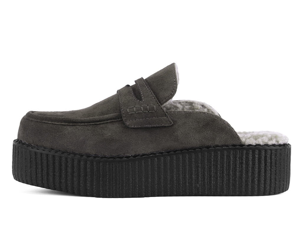 V3443 Brown Plush Lined Creeper Mule
