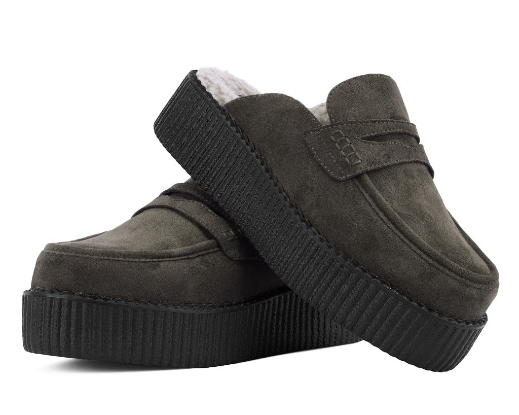 V3443 Brown Plush Lined Creeper Mule A3443-03