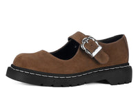 Brown Suede Flower Buckle Mary Jane - T.U.K.T2359-05