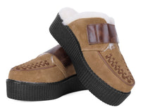 V3236L Brown Suede Wool Creeper Mule