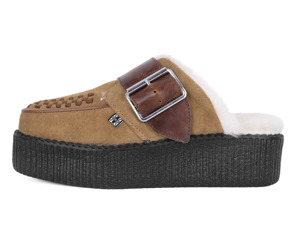 V3236L Brown Suede Wool Creeper Mule