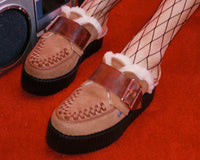 V3236L Brown Suede Wool Creeper Mule