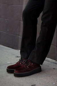 G3454 Burgundy Cow Hair Vintage Creeper