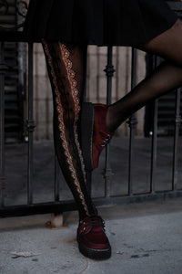 G3454 Burgundy Cow Hair Vintage Creeper