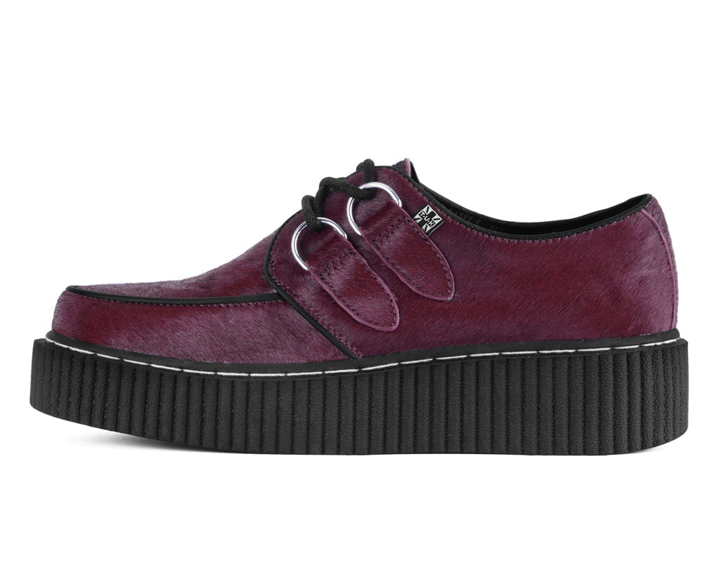 G3454 Burgundy Cow Hair Vintage Creeper