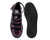 F3269L Burgundy Crinkle Patent Multi-Strap Viva Low Mary Jane