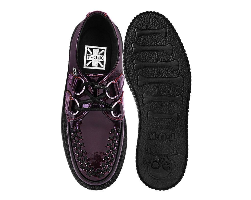 V3246 Burgundy Crinkle Patent Viva Mondo Creeper