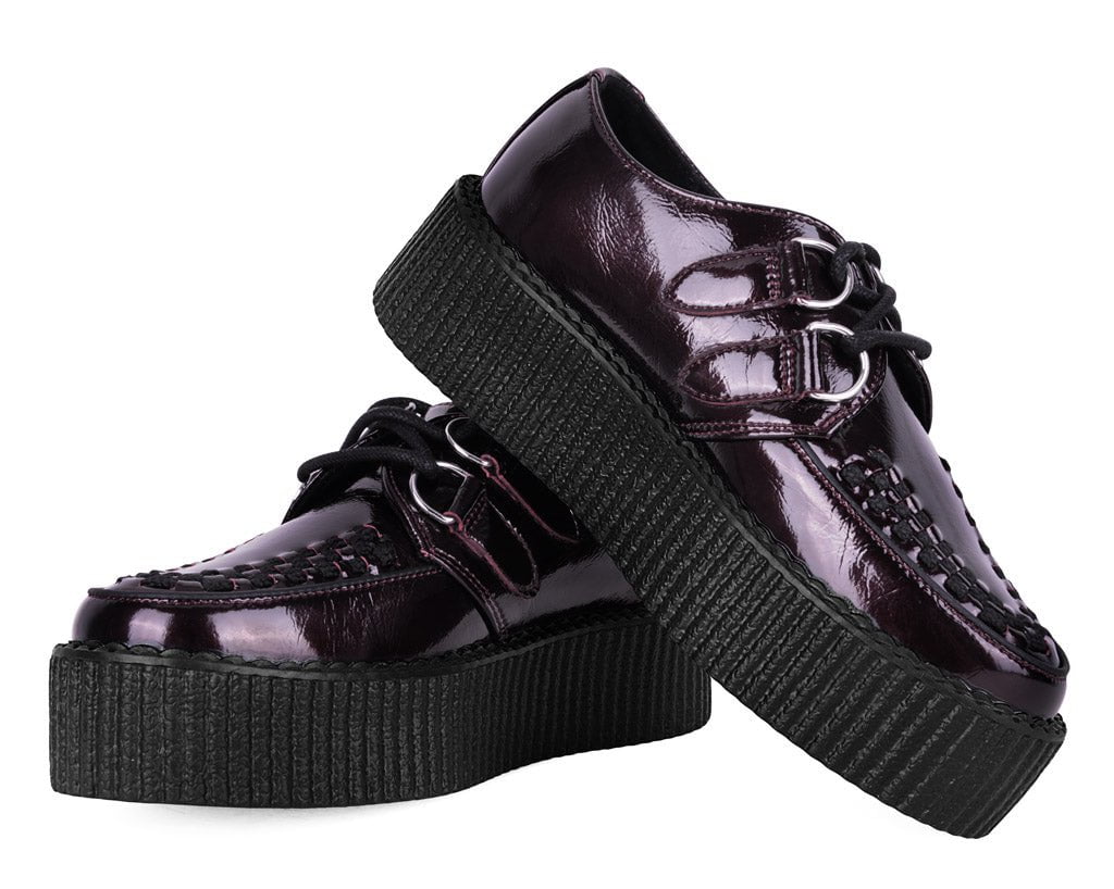 V3246 Burgundy Crinkle Patent Viva Mondo Creeper