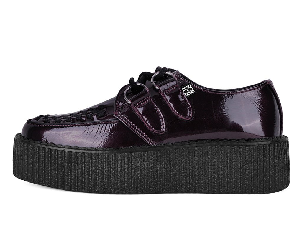 V3246 Burgundy Crinkle Patent Viva Mondo Creeper