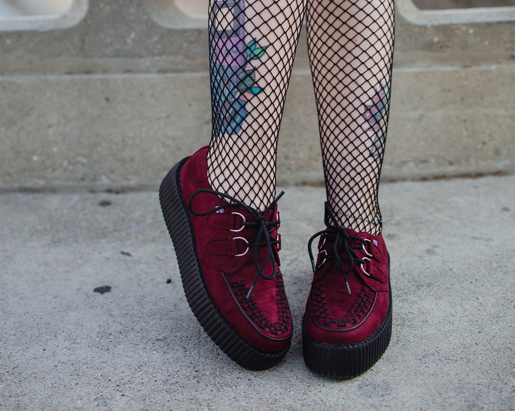 Burgundy Faux Suede Viva Mondo Creeper - T.U.K.V3291-03