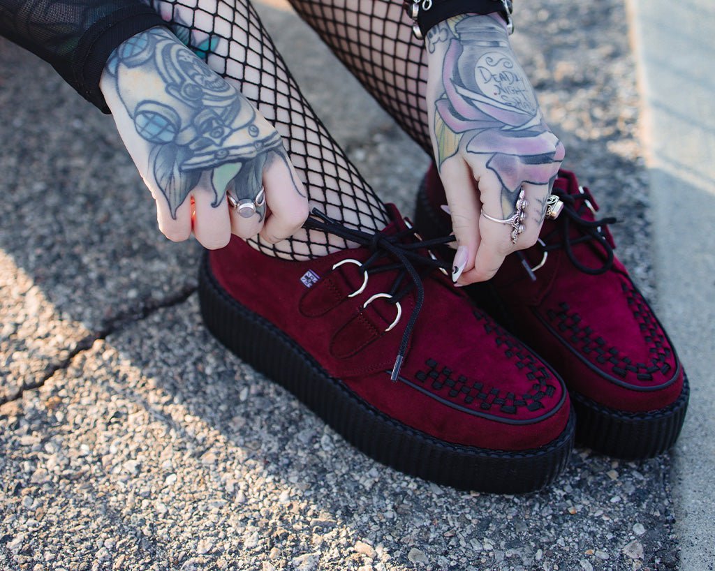 Burgundy Faux Suede Viva Mondo Creeper - T.U.K.V3291-03