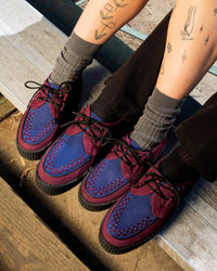 V3414 Burgundy & Navy Suede Viva Mondo Creeper