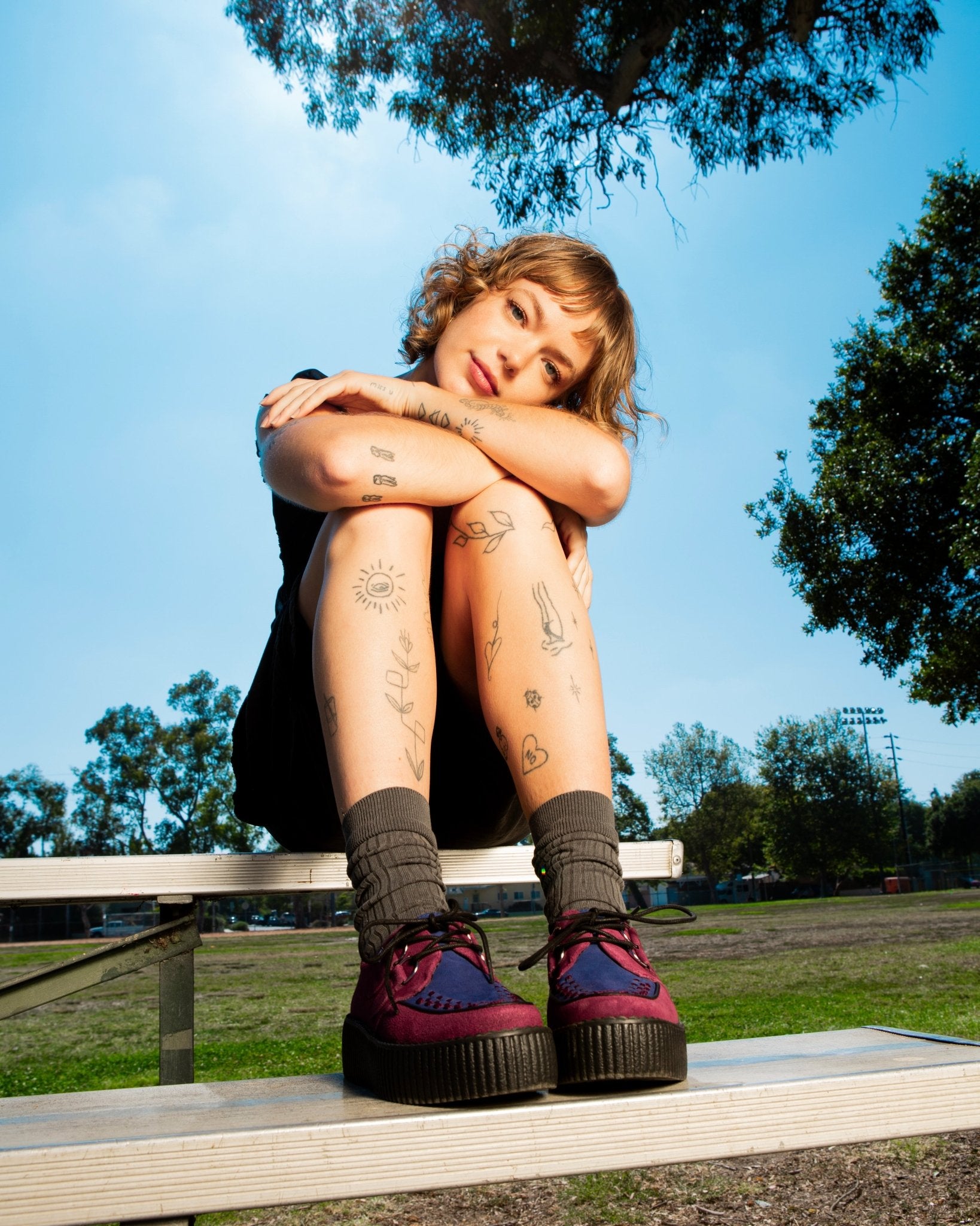 V3414 Burgundy & Navy Suede Viva Mondo Creeper