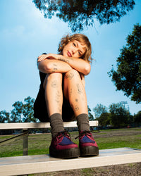 V3414 Burgundy & Navy Suede Viva Mondo Creeper