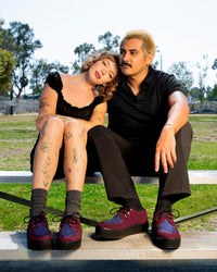V3414 Burgundy & Navy Suede Viva Mondo Creeper