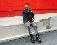 A3194 Burgundy Rub-Off 10-Eye Double Decker Boot
