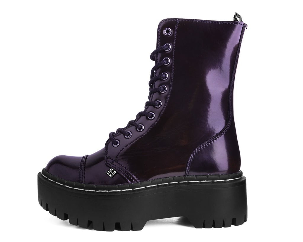 A3194 Burgundy Rub-Off 10-Eye Double Decker Boot