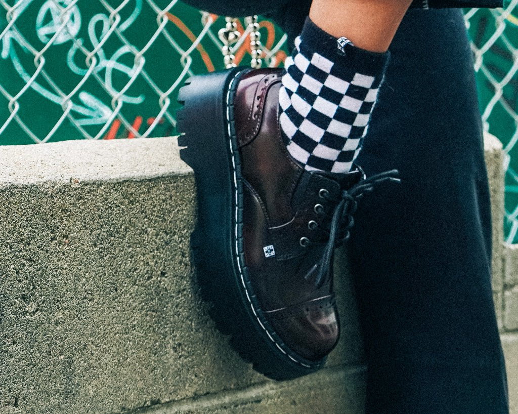 A3192L Burgundy Rub-Off Double Decker Brogue