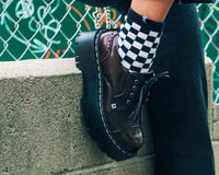 A3192L Burgundy Rub-Off Double Decker Brogue