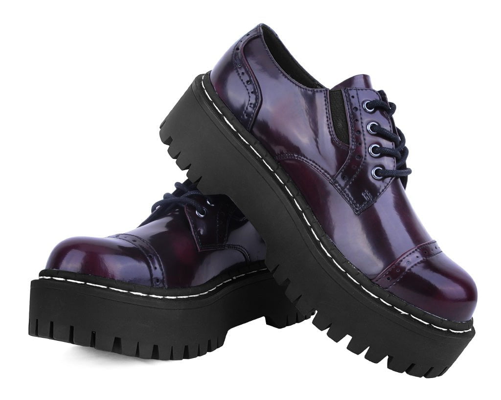 A3192L Burgundy Rub-Off Double Decker Brogue