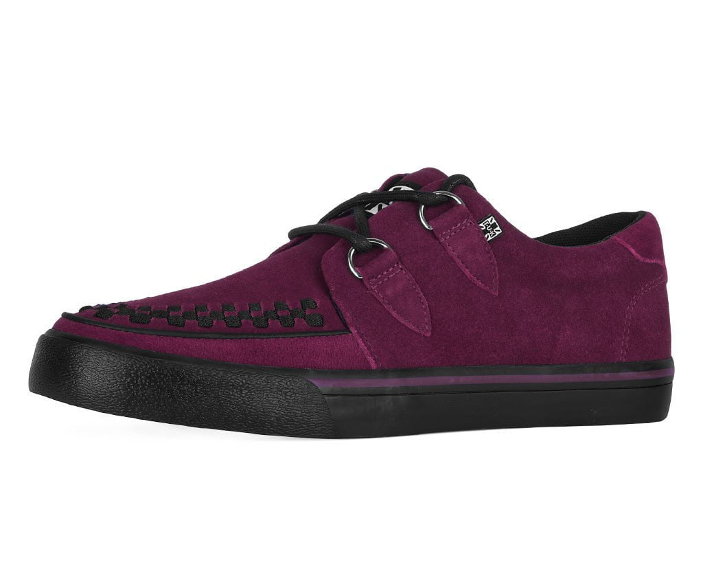 A3432 Burgundy Suede Creeper Sneaker