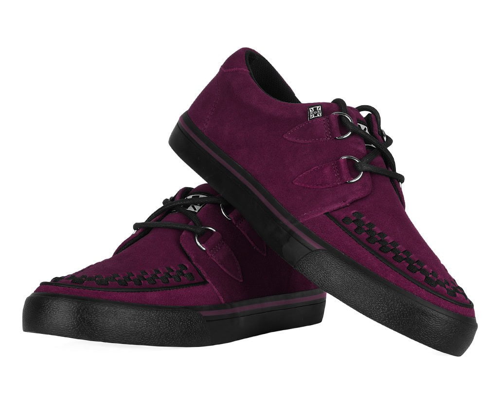 A3432 Burgundy Suede Creeper Sneaker A3432-03
