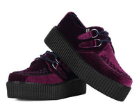 Burgundy Velvet Viva Mondo Creepers - T.U.K.V8463-03