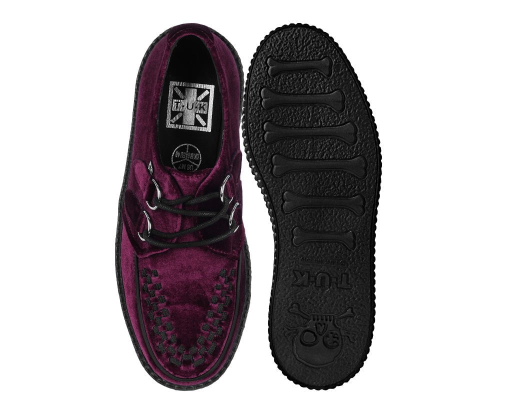 Burgundy Velvet Viva Mondo Creepers - T.U.K.V8463-03