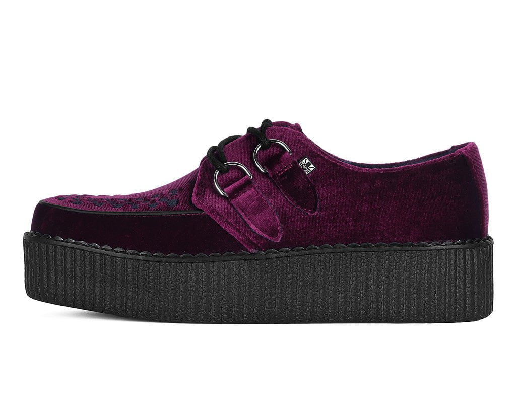 Burgundy Velvet Viva Mondo Creepers - T.U.K.V8463-03