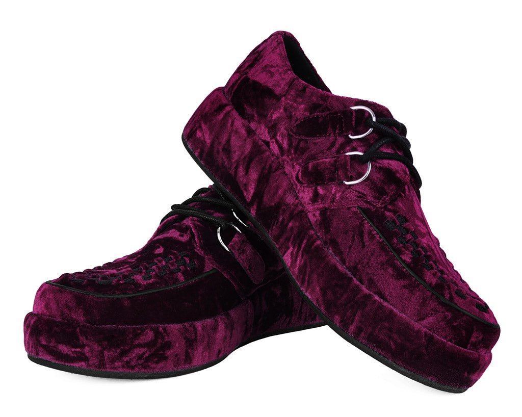 A3240 Burgundy Velvet Wrapped Viva Mondo Creeper