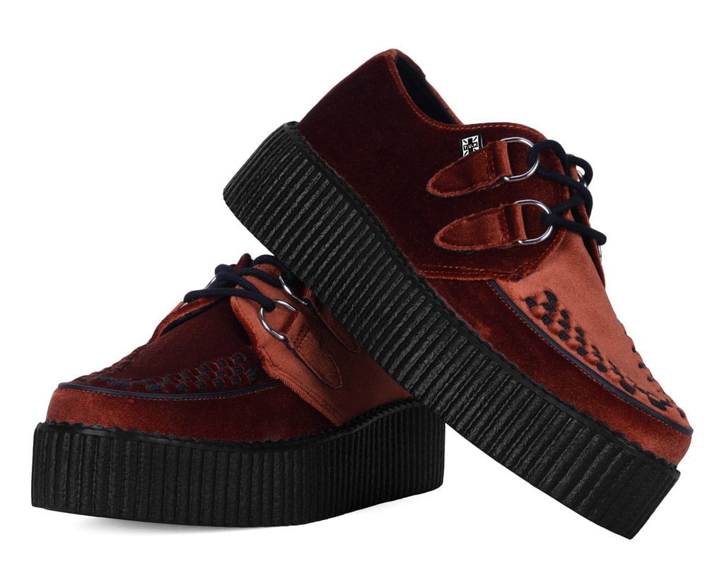 Burnt Orange Velvet Viva Mondo Creeper - T.U.K.V3282-03