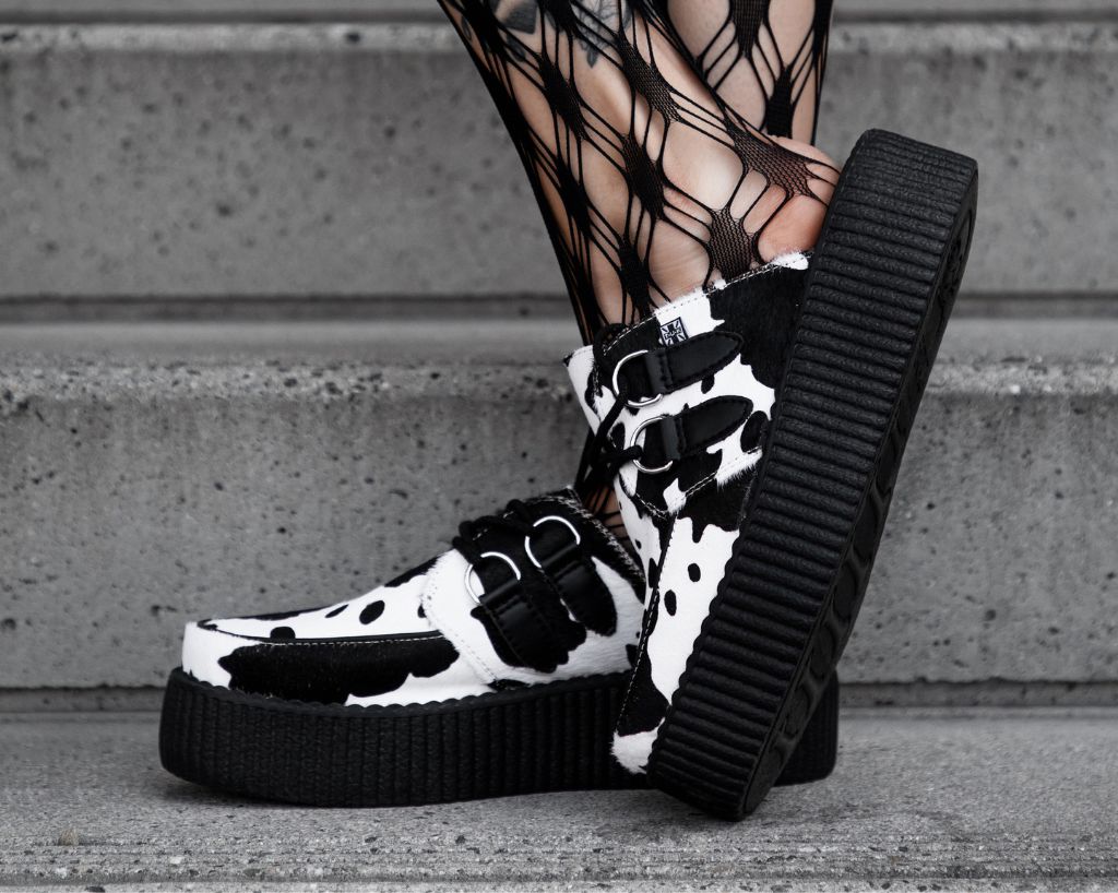 V3357L Cow Print Creeper Mule