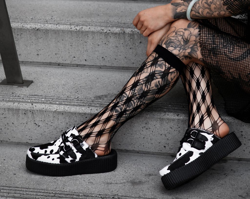 V3357L Cow Print Creeper Mule
