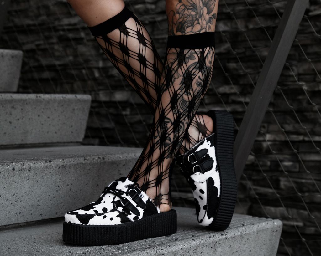 V3357L Cow Print Creeper Mule