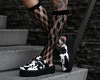 V3357L Cow Print Creeper Mule
