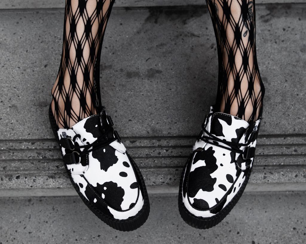 V3357L Cow Print Creeper Mule